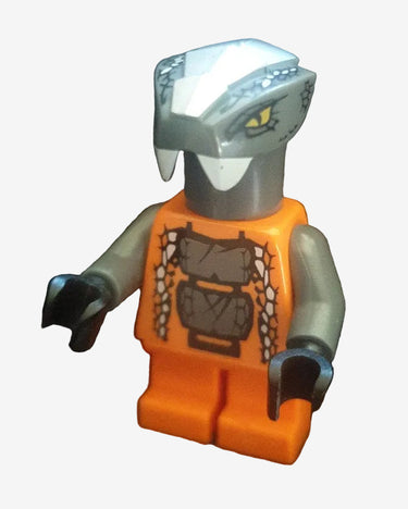 Lego Ninjago Chokun minifigure from 2012 with orange Serpentine outfit