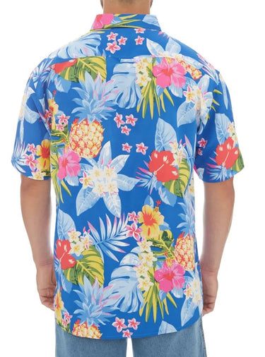 Lowes Blue Pineapple Tropical Hawaiian Shirt (XL) new vintage clothing nz planet retro nz 2