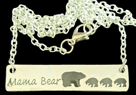 Mama Bear & Cubs Necklace New Vintage Jewellery Planet Retro NZ 2 4