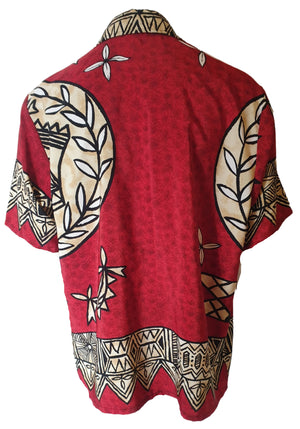 Men's Blood Red Tribal Hawaiian Shirt (4XL) Vintage Menswear NZ Vintage Clothing NZ Planet Retro NZ 2