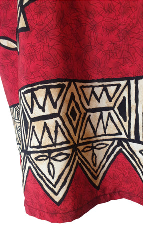 Men's Blood Red Tribal Hawaiian Shirt (4XL) Vintage Menswear NZ Vintage Clothing NZ Planet Retro NZ 4