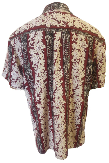 Mens Crimson Tribal Carving Tropical Shirt (Large) Vintage Clothing NZ Planet Retro NZ 2