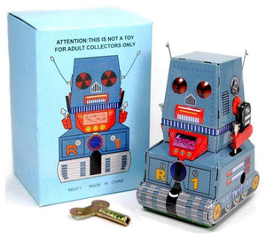 Metal Tin Tank Robot New Vintage Toys NZ Vintage Collectables NZ Planet Retro NZ 2