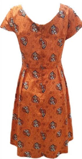 Nightmare Before Christmas Orange Audrey Dress - Planet Retro Original Vintage Clothing