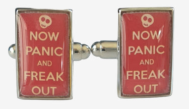 Now Panic and Freak Out Cufflinks planet retro nz