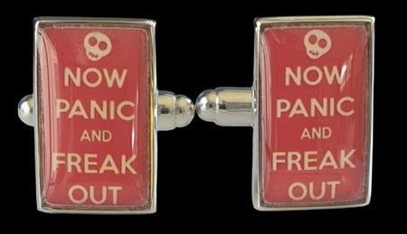 Now Panic and Freak Out Cufflinks planet retro nz