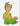 Cartoon character with green elf hat and pants on a white background