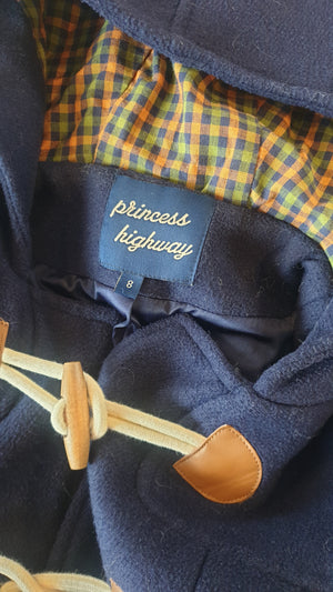 Princess Highway - Navy Wool Blend Duffle Coat (XS) New & Vintage Clothing NZ Planet Retro NZ 5