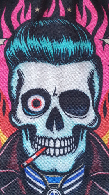 Bag with a colorful design and 'Psychobilly' text.  Planet Retro NZ