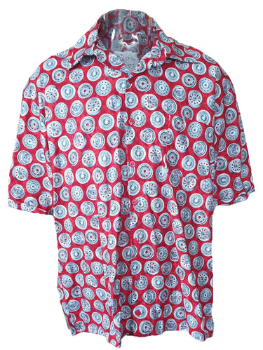 Red Wheels Men's Shirt - Planet Retro Original