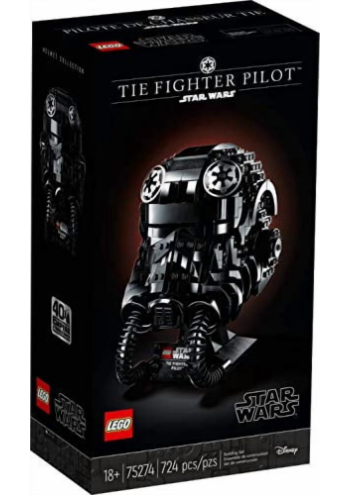 Lego Star Wars TIE Fighter Pilot Helmet #75274 Sealed + Wicked Bricks Display Case