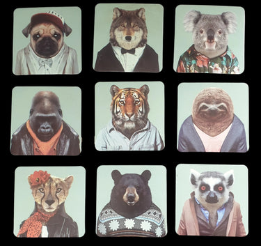 Set of Preppy Animal Fridge Magnets Planet Retro NZ