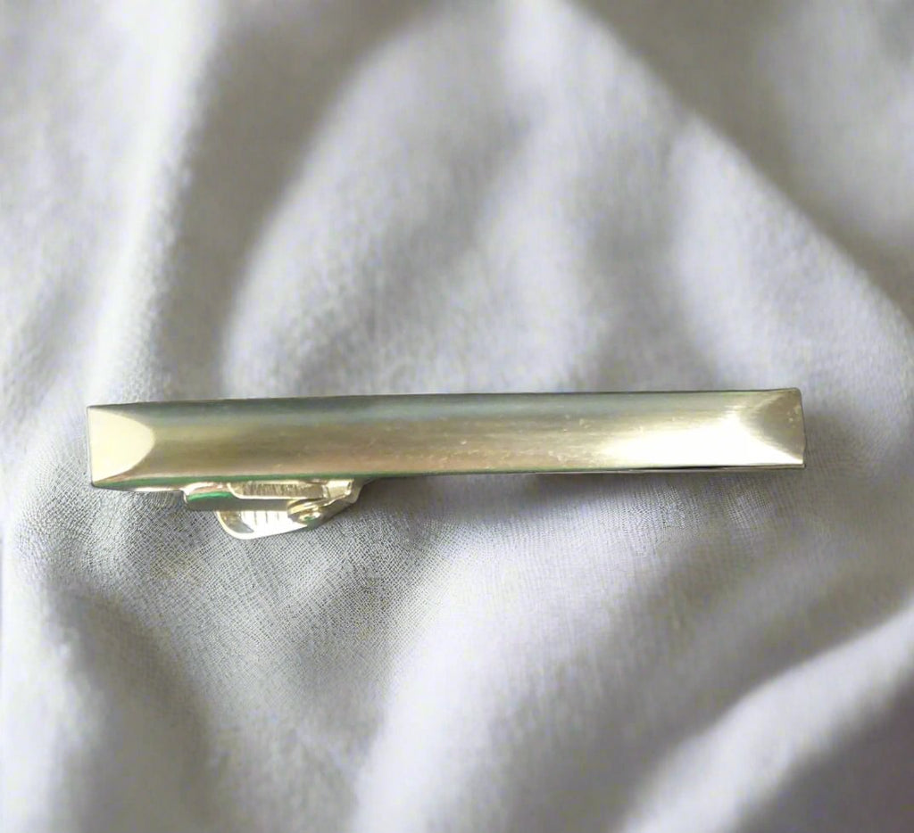 Small Silver Tie Clip / Bar Planet Retro NZ