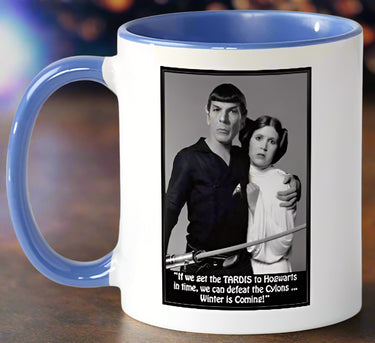 Spock & Leia Coffee Mug New Vintage Homeware Decor Planet Retro NZ 2