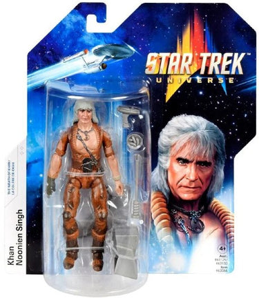 Star Trek Universe Next Generation Khan Noonien Singh 5" Action Figure Playmate Toys Planet Retro NZ.  In packaging with 'Star Trek Universe' branding.