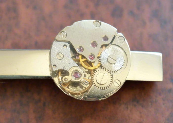 Steampunk Watch Parts Tie Clip / Bar