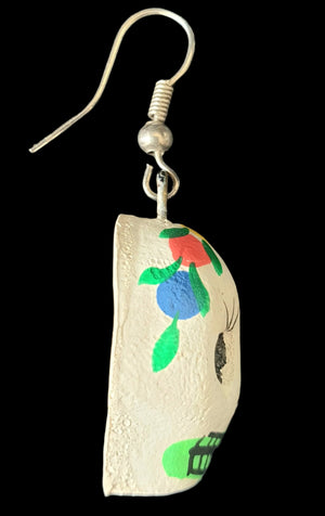Sugar Skull Folk Art Plaster Earrings Planet Retro NZ New Vintage Jewellery 4