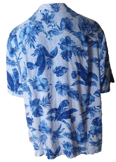 Tropical Blue Hibiscus Shirt (2XL) New Vintage Menswear Clothing Planet Retro NZ 2