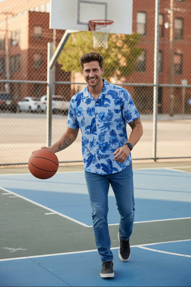 Tropical Blue Hibiscus Shirt (2XL)