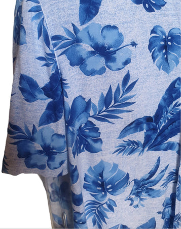 Tropical Blue Hibiscus Shirt (2XL) New Vintage Menswear Clothing Planet Retro NZ 3