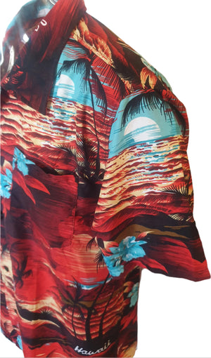 Tropical Red Sunset Shirt (2XL) New Vintage Clothing Menswear Planet Retro NZ 3