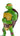 Green Michelangelo teenage mutant ninja turtle figure with a yellow shell and brown belt on a white background