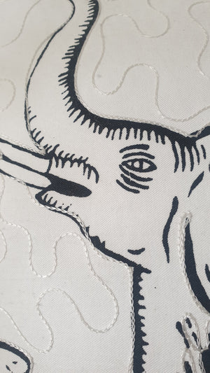 Vintage - Cream Elephant Cushion Cover from Tanzania Planet Retro NZ Home Decor 2