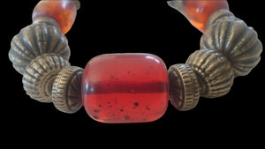 Vintage Ethnic Big Amber Beads Necklace