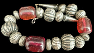 Vintage Ethnic Big Amber Beads Necklace