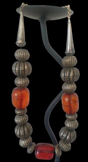 Vintage Ethnic Big Amber Beads Necklace