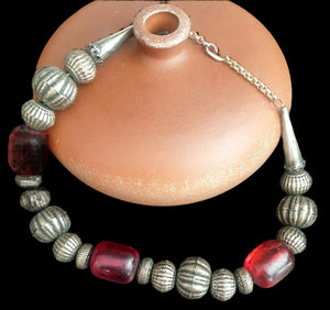 Vintage Ethnic Big Amber Beads Necklace