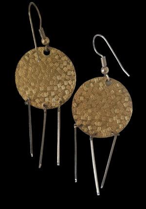 Vintage Black & Gold Oriental Earrings Planet Retro NZ 2