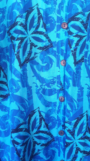 Vintage Blue Hawaii Tiki Men's Shirt (XL)