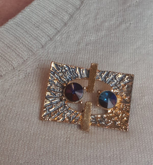 Vintage Brutalist Costume Jewellery Brooch