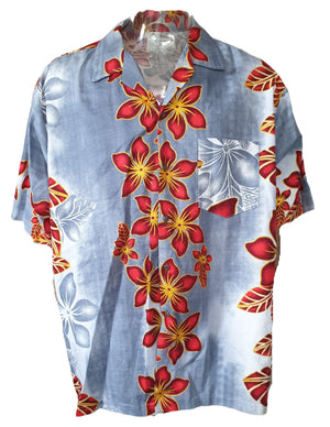 Vintage Island Style Men's Red Blooms Shirt Planet Retro NZ