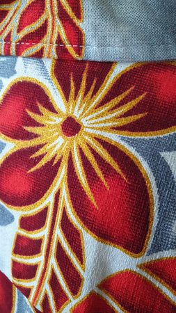 Vintage Island Style Men's Red Blooms Shirt Planet Retro NZ