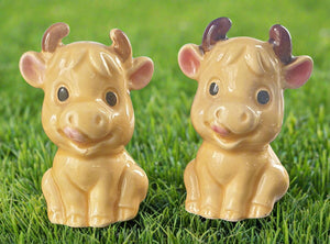 Vintage Japanese Cows Salt & Pepper Set Planet Retro NZ