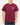 Man wearing a maroon t-shirt with a logo on a white background