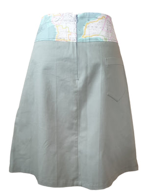 Wanderlust Green Map Skirt - Planet Retro NZ Vintage Clothing NZ 2