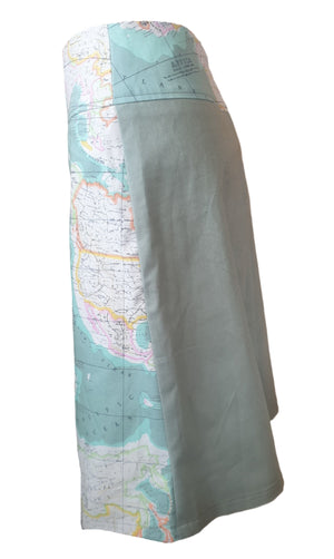 Wanderlust Green Map Skirt - Planet Retro NZ Vintage Clothing NZ 5