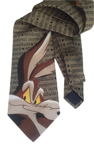 Wile E Coyote Tie (Korea) New Vintage Clothing Accessories NZ Planet Retro