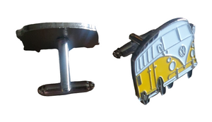 Yellow VW Combi Vans Cufflinks Vintage Planet Retro NZ 2