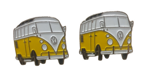 Yellow VW Combi Vans Cufflinks Vintage Planet Retro NZ