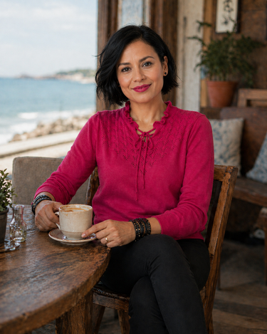 Vintage Magenta Knit Sweater – Made in Denmark (Medium)