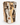 A sculptural ceramic vase with an abstract face design, featuring a textured, hand-painted finish in beige, brown, and white on a clean white background.