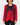 Angel A NZ made red and charcoal statement jacket with asymmetrical collar and diagonal zip