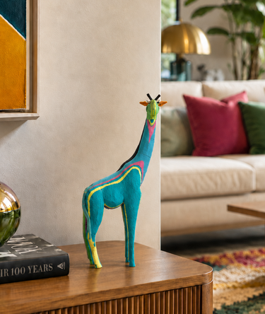 Colourful Ocean Sole Twiga giraffe ornament handmade in Kenya from recycled flip flops
