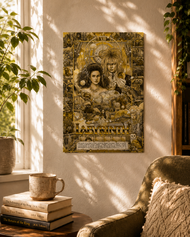 David Bowie Labyrinth Vintage Montage - A3+ Canvas Print