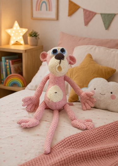 Hand Made Pink Panther Plush Toy 32cm