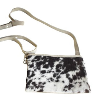 black white cowhide leather shoulder bag vintage accessories planet retro nz 3